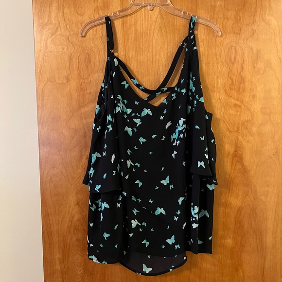 Torrid Butterfly Georgette Tiered Cami Sleeveless Top Butterflies Plus Size 3 - Picture 7 of 7